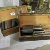 2 boxes of magic lantern slides (fairy tales, fire brigade etc)