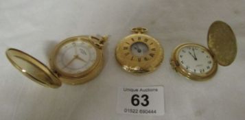 A Simbol, Rotary and Arnex mechanical gold plated pocket watches (all working)