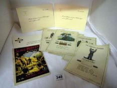 2 greeting cards from Adolph Hitlers office, 2 from Nazi headquarters and other ephemera