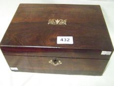 Mother of Pearl Inlaid Writing Box with Key