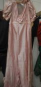 A pink Indian silk Regency style ball gown, size 8-12