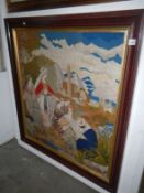 A large framed tapestry