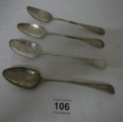 4 Victorian silver spoons, HM London 1808/09,118g