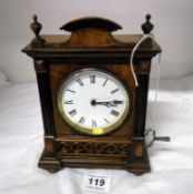 A 19th century walnut mantel clock