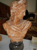 A plaster figure of a Roman Emperor