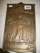 Bronze Plaque with Deco Ladys presented by Toogood & Sons Ltd