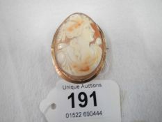 A large cameo brooch in 9ct gold mount