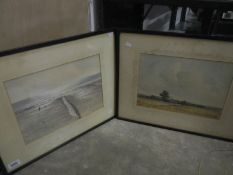 A pair of watercolour landscapes signed J C Park of Bognor