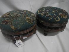 A pair of Victorian footstools, a/f
