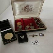 A jewellery box and mixed lot of jewellery