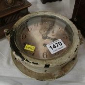 A bakelite wall clock by Chelsea Clock Co., Boston (possibly from a submarine)