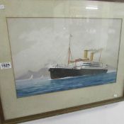 A watercolour of RMS Orama