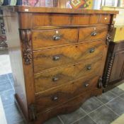 A mahogany 1 over 2 over 3 chest of drawers