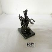 A spelter horse pocket watch holder