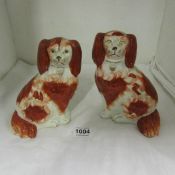 A pair of Staffordshire spaniels