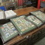 4 framed sets of cigarette cards including WW2