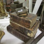 A Victorian family bible and 3 other religious books