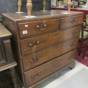 A Georgian oak 2 over 3 chest of drawers