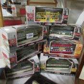 11 boxed Corgi collector's buses and trams