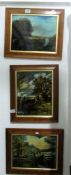 3 framed original paintings on glass (T N Ford & P M Kimber)