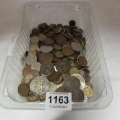 A tray of English and Foreign coins