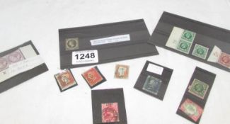 A small collection of stamps including St. Lucia Victorian 1d black