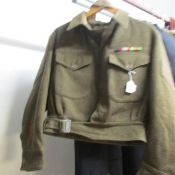 A Royal engineer's battle dress jacket, a/f