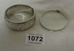 2 silver bangles