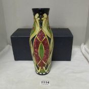 A boxed Moorcroft 'Staffordshire Gold' vase,10" tall