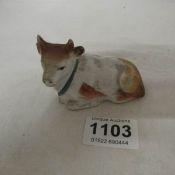 A Victorian Staffordshire cow