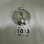 A silver plated Solora pocket watch with alarm (iwo)