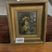 A small gilt framed portrait in oil