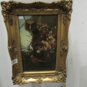 A gilt framed picture of shipping