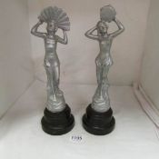 A pair of Art Deco spelter figurines