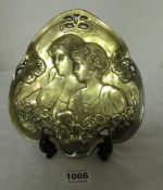 An Art Nouveau style brass tray
