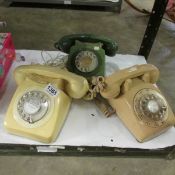 3 vintage telephones