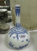 A blue and white Oriental vase