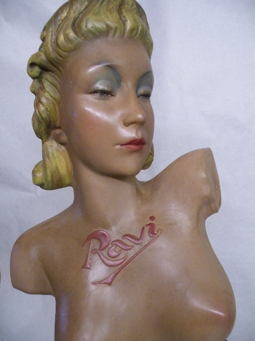 Art Deco style plaster shop display fitting/advertising mannequin  of blonde female with victory - Image 5 of 5