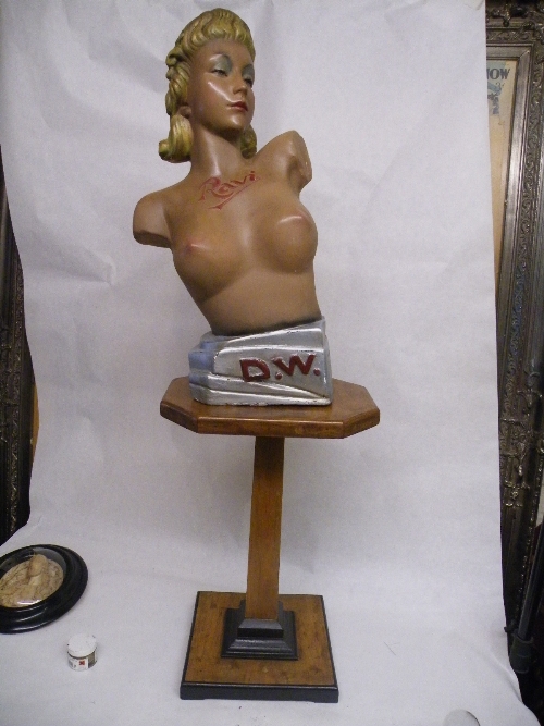 Art Deco style plaster shop display fitting/advertising mannequin  of blonde female with victory - Image 2 of 5