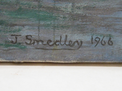 Dr Joseph Smedley:an original oil on canvas of young male at waterside - signed and dated 1966 ( a - Image 2 of 2