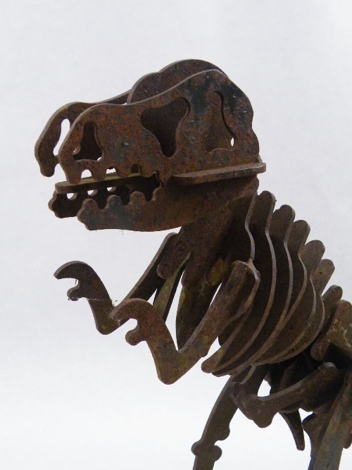 A Rusty iron sculpture of a Dinosaur 45cm H - Image 2 of 2
