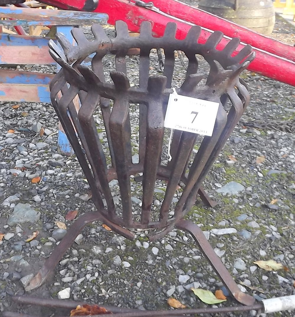 19th. C. wrought iron brazier.