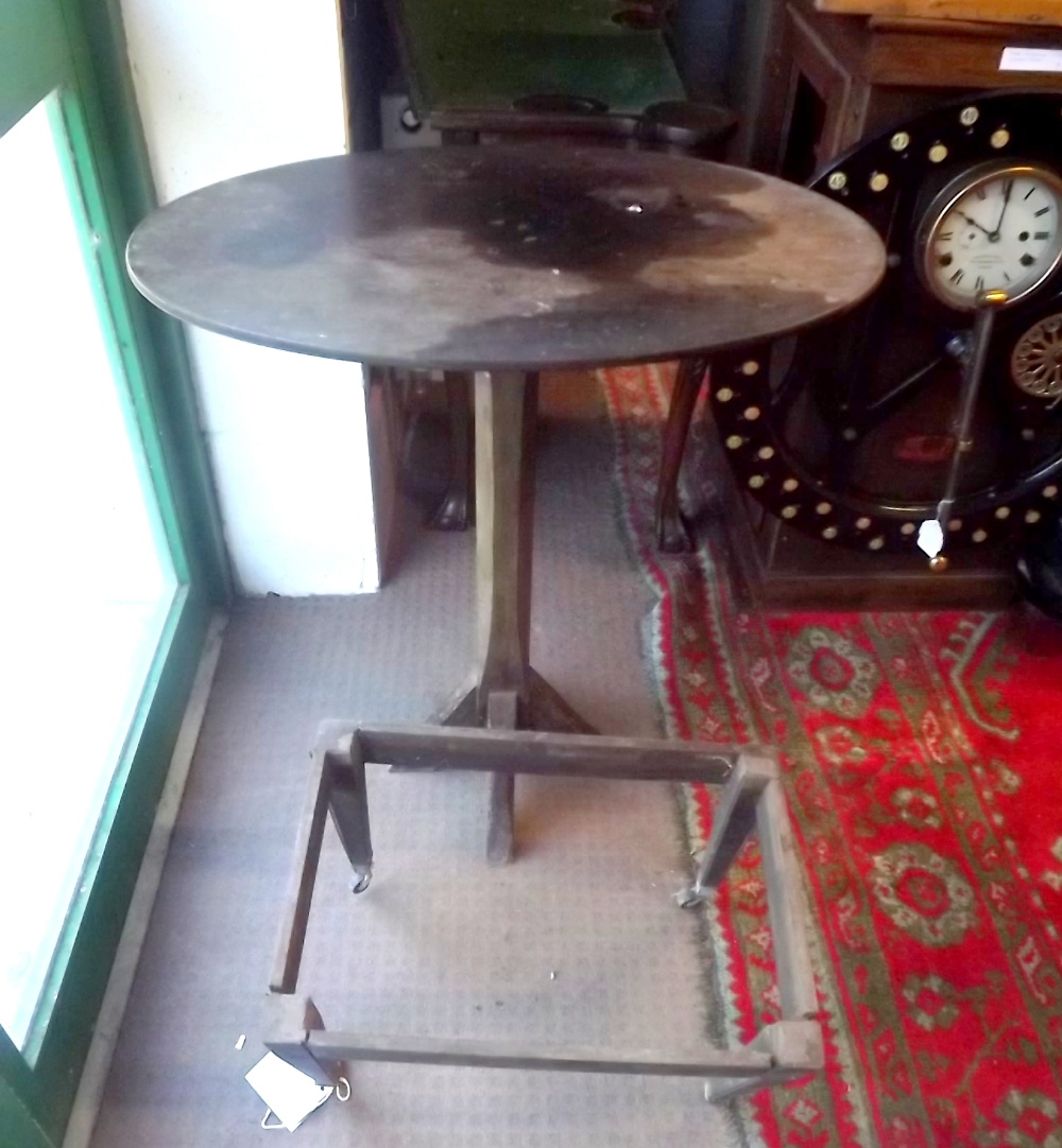 Georgian mahogany stool and oval mahogany table for restoration.