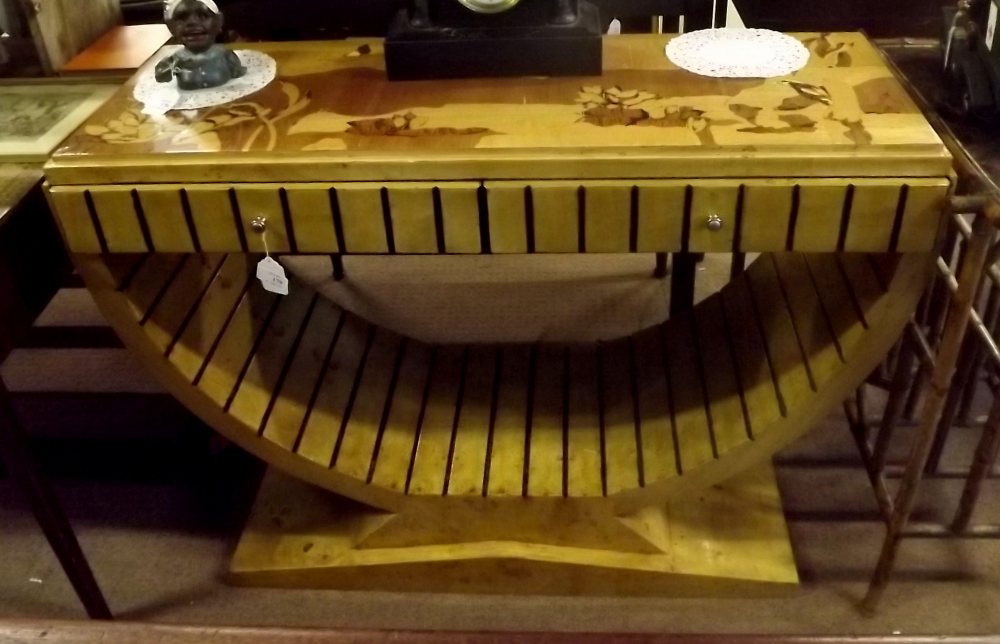 Ebonized side table in the Art Deco style.