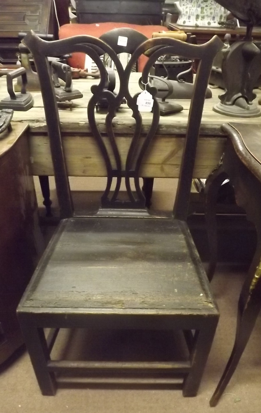 18th. C. ash provincial chair in the Chippendale manner.