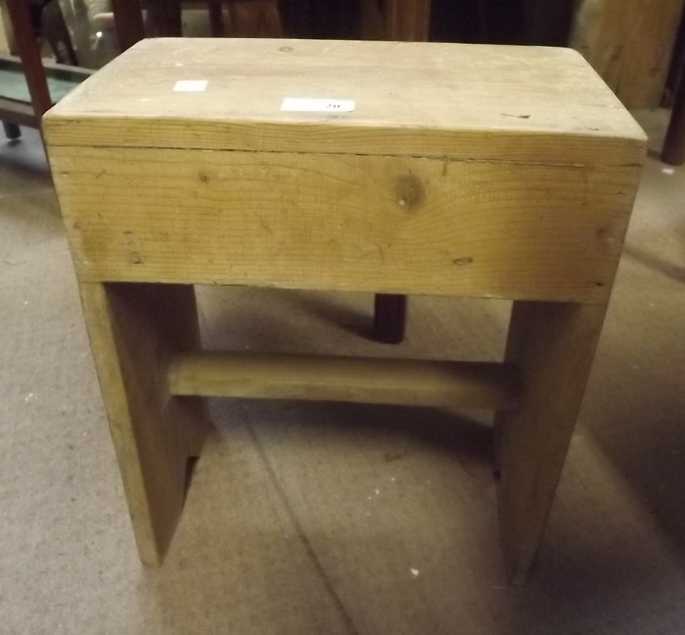 19th. C. carpenter's pine stool.