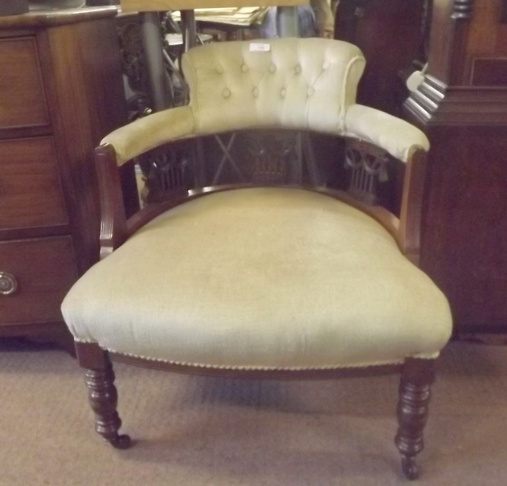 Edw. mahogany tub chair.