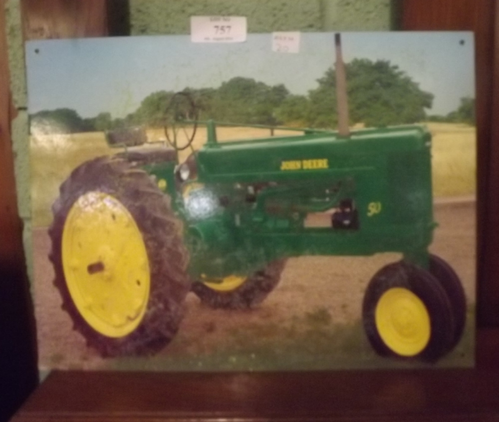 JOHN DEERE tinplate sign.