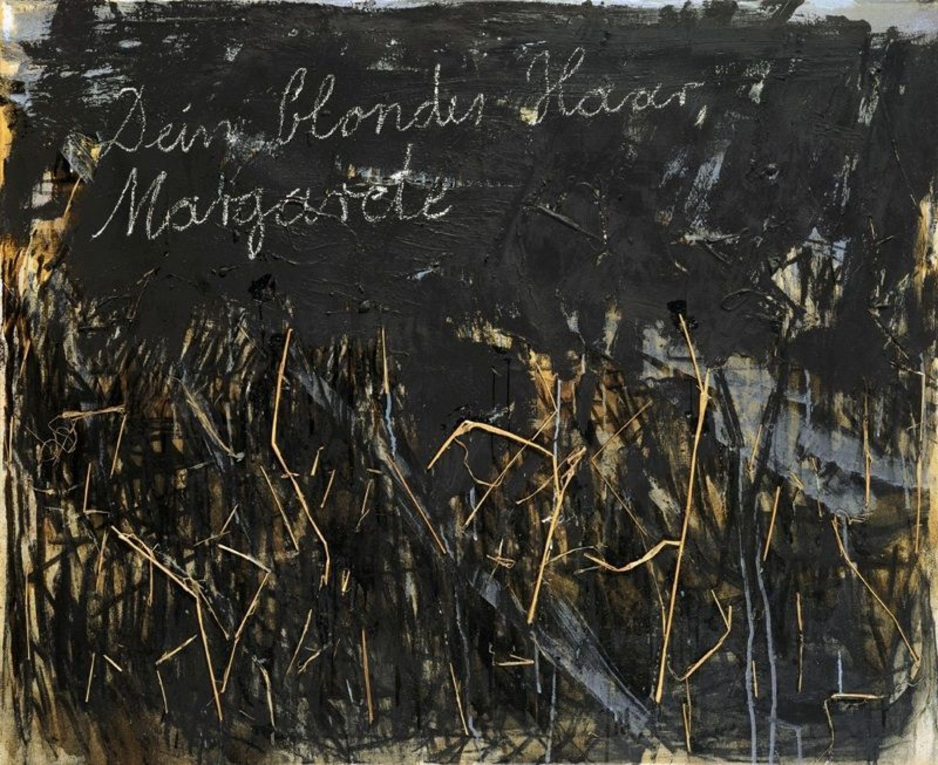 Anselm Kiefer (Donaueschingen 1945 – lives in Paris)  „DEIN BLONDES HAAR, MARGARETE“. 1981  Acrylic,