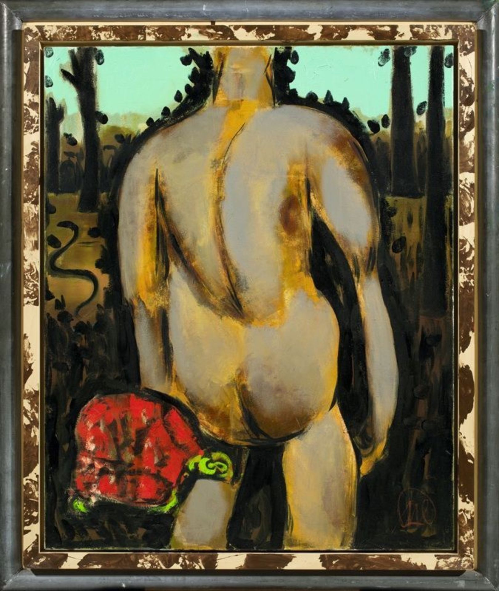 Markus Lüpertz (Liberec 1941 – lives in Berlin)  „RÜCKEN“. 2005  Oil on canvas, in the original